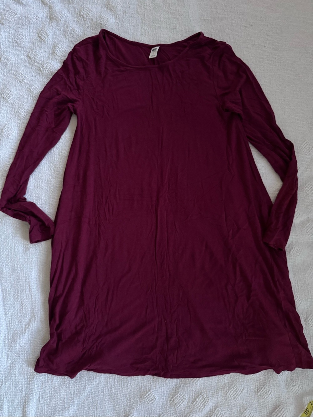 Old Navy Dress Women Medium Dark Red Knit A-Line Long Sleeve Lightweight Tunic